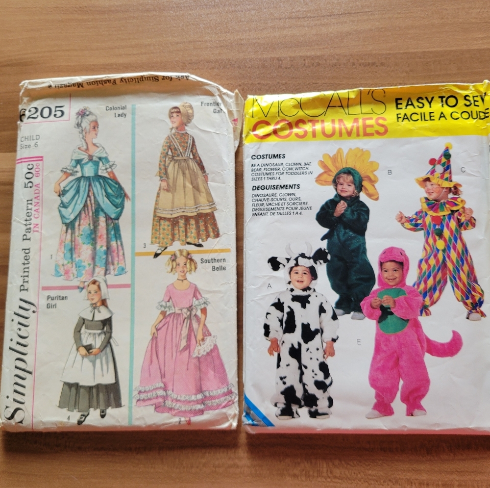 Two Vintage Sewing Patterns Child Halloween Costumes